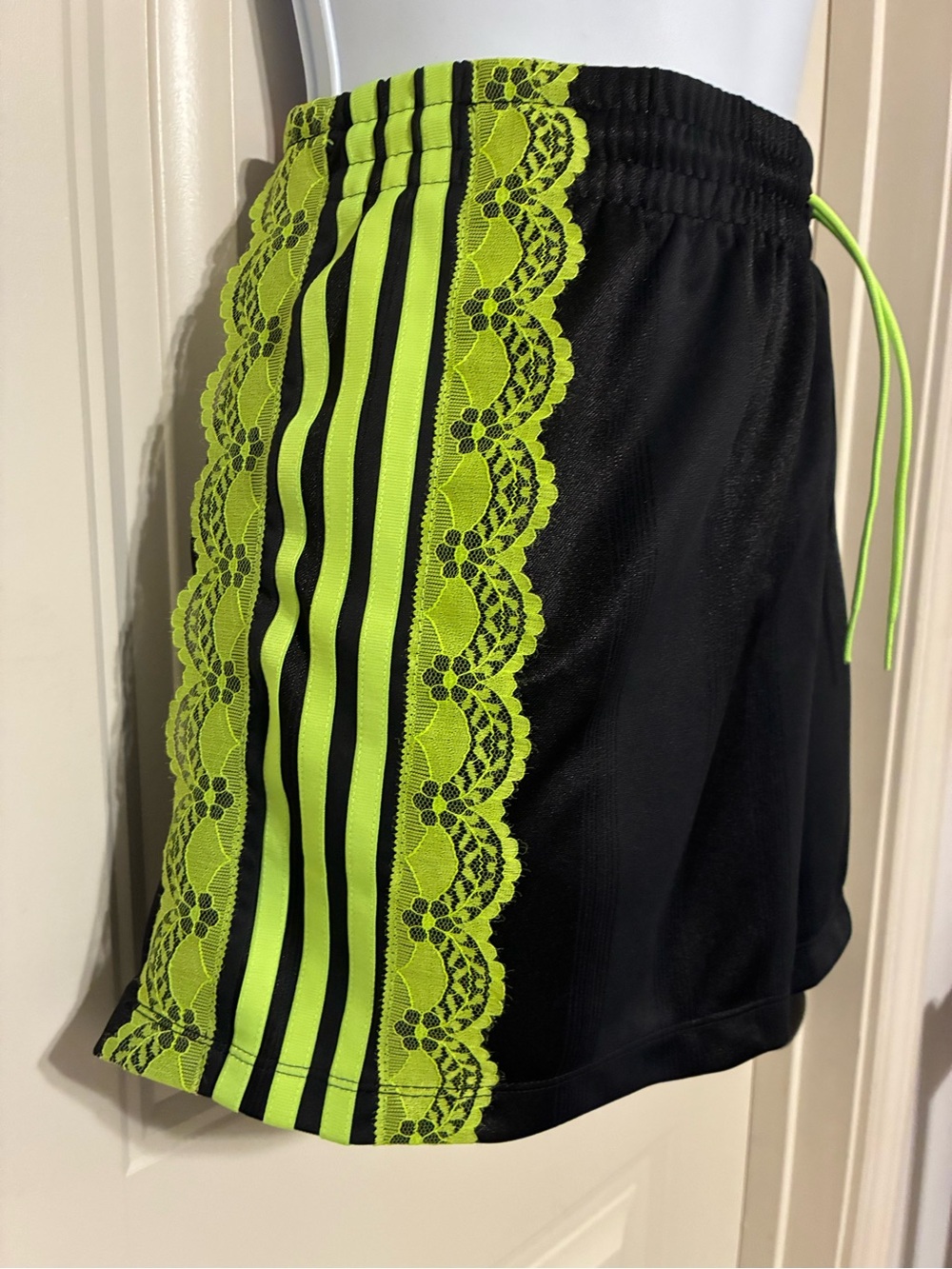 Adidas Black Lace-Trim Shorts